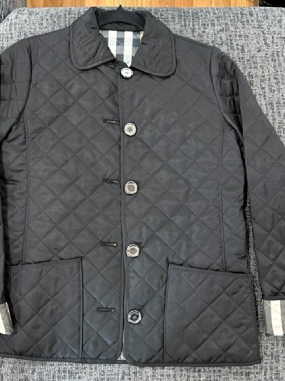 Authentic Burberry Diamond Quilted Youth SZ 12 Jacket EUC